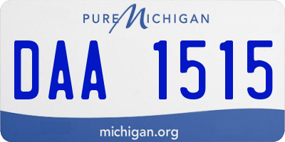 MI license plate DAA1515