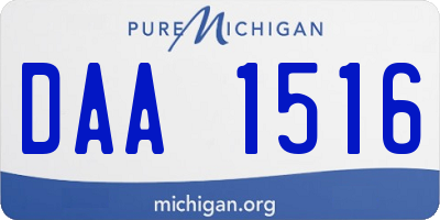 MI license plate DAA1516