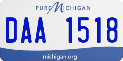 MI license plate DAA1518