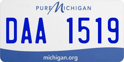MI license plate DAA1519