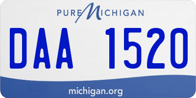 MI license plate DAA1520