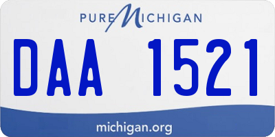 MI license plate DAA1521