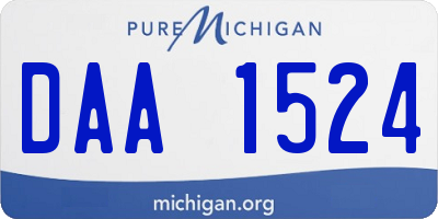 MI license plate DAA1524