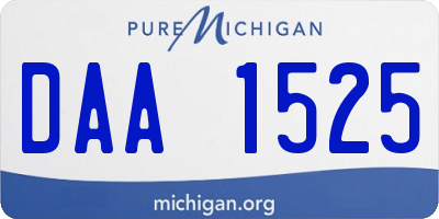 MI license plate DAA1525