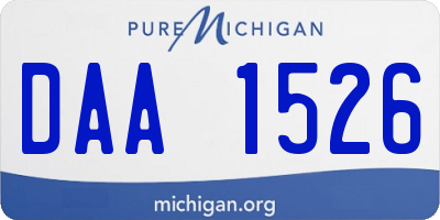 MI license plate DAA1526