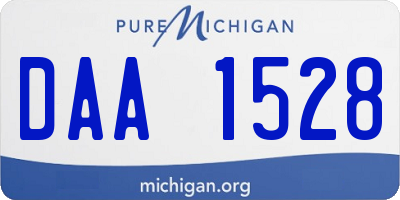 MI license plate DAA1528