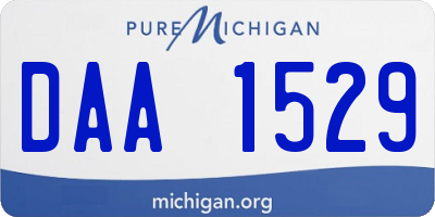 MI license plate DAA1529