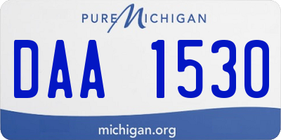 MI license plate DAA1530