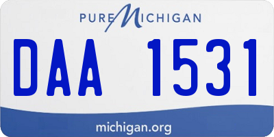 MI license plate DAA1531