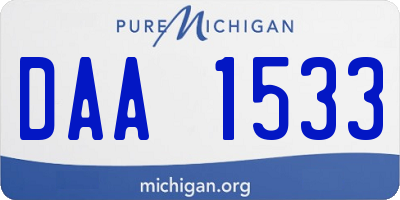 MI license plate DAA1533