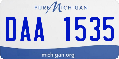 MI license plate DAA1535