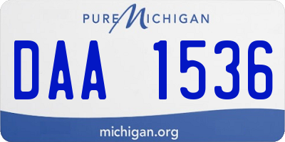 MI license plate DAA1536