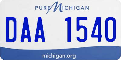 MI license plate DAA1540