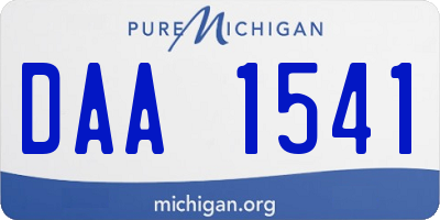 MI license plate DAA1541