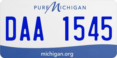 MI license plate DAA1545