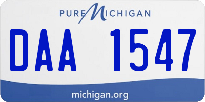 MI license plate DAA1547