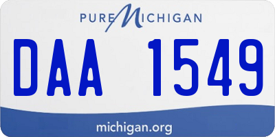 MI license plate DAA1549