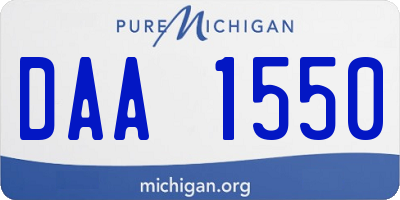 MI license plate DAA1550