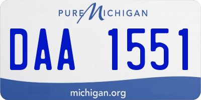 MI license plate DAA1551