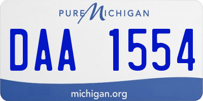 MI license plate DAA1554