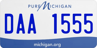 MI license plate DAA1555