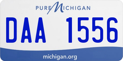 MI license plate DAA1556