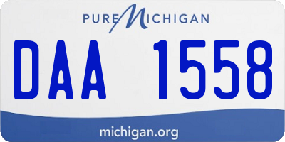MI license plate DAA1558
