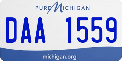 MI license plate DAA1559