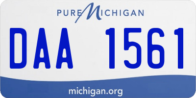 MI license plate DAA1561