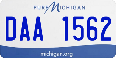 MI license plate DAA1562