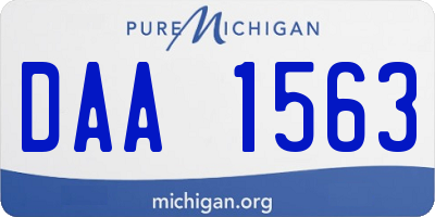 MI license plate DAA1563