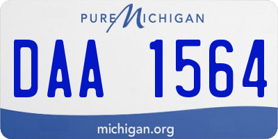 MI license plate DAA1564