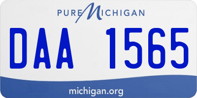 MI license plate DAA1565