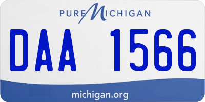MI license plate DAA1566