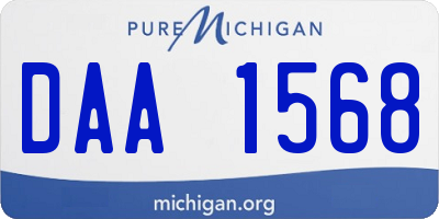 MI license plate DAA1568