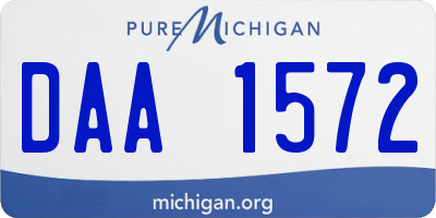 MI license plate DAA1572