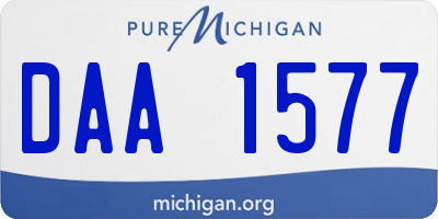 MI license plate DAA1577