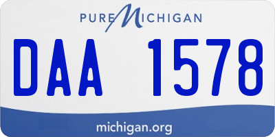 MI license plate DAA1578