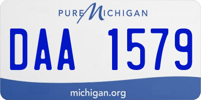 MI license plate DAA1579