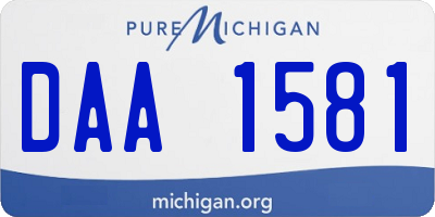 MI license plate DAA1581