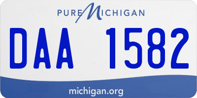 MI license plate DAA1582