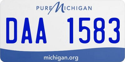 MI license plate DAA1583