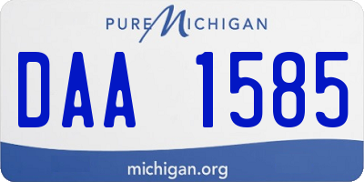 MI license plate DAA1585
