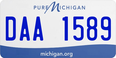 MI license plate DAA1589