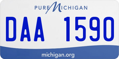 MI license plate DAA1590