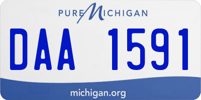 MI license plate DAA1591
