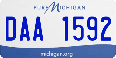 MI license plate DAA1592