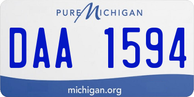 MI license plate DAA1594