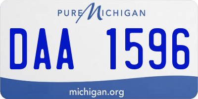 MI license plate DAA1596