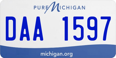 MI license plate DAA1597